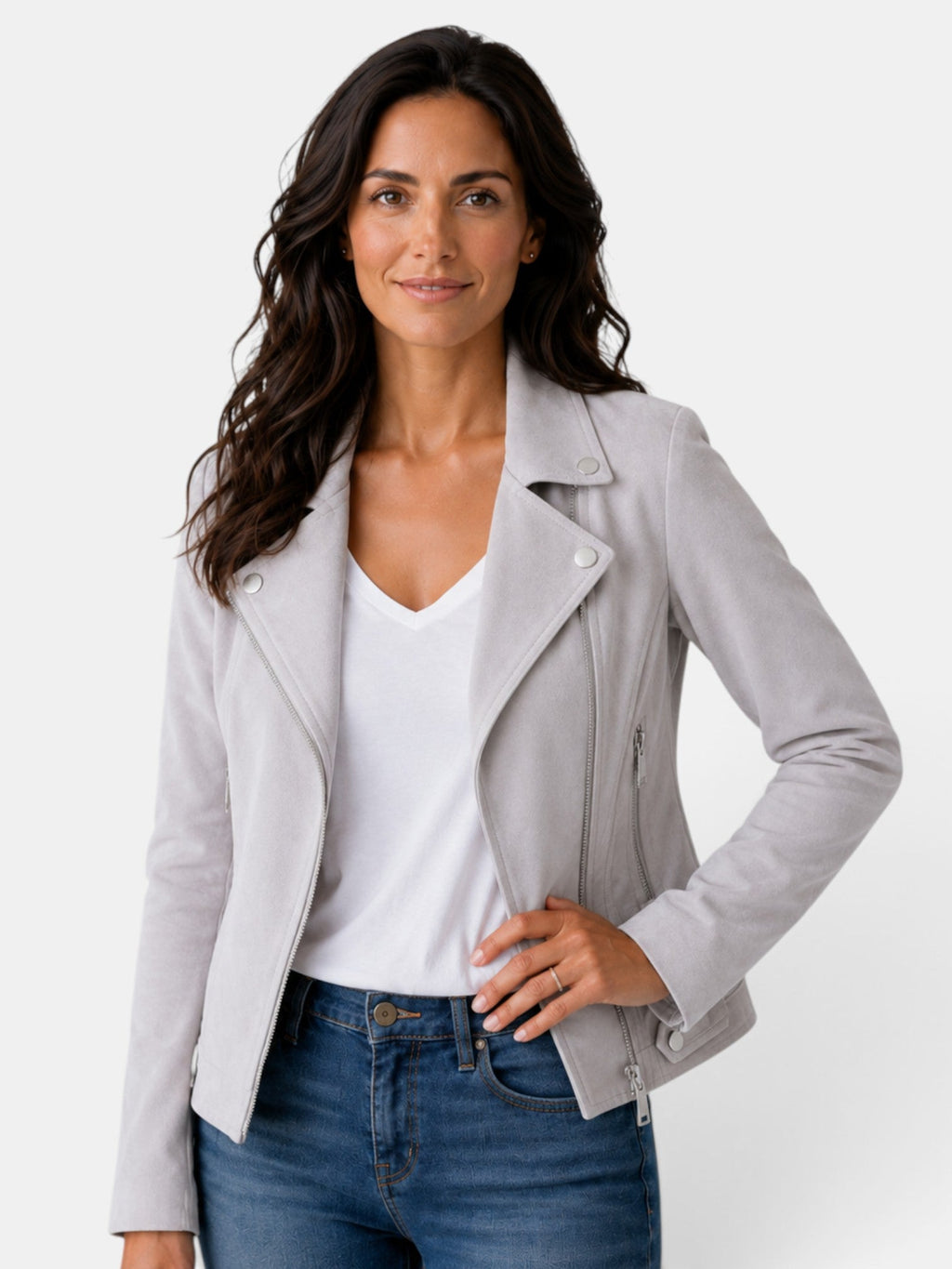 Chaqueta Americana Mujer Corta con Cremallera