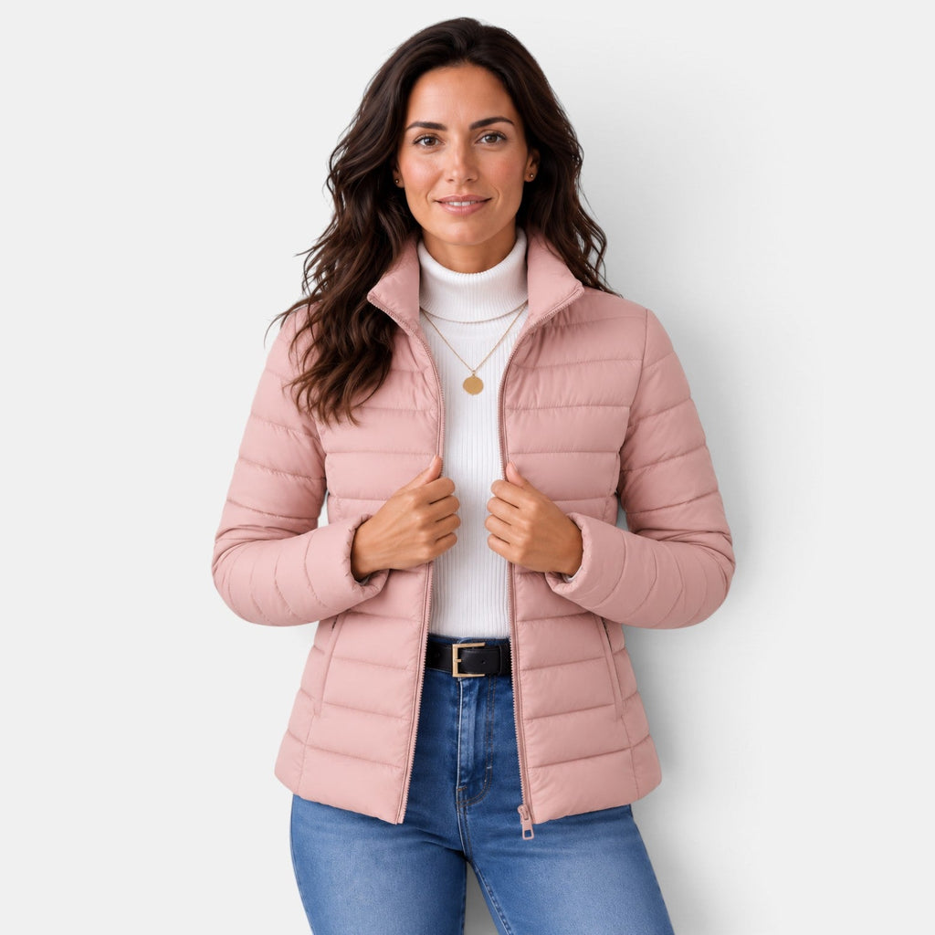 Chaqueta Acolchada Mujer Ligera Cuello Alto