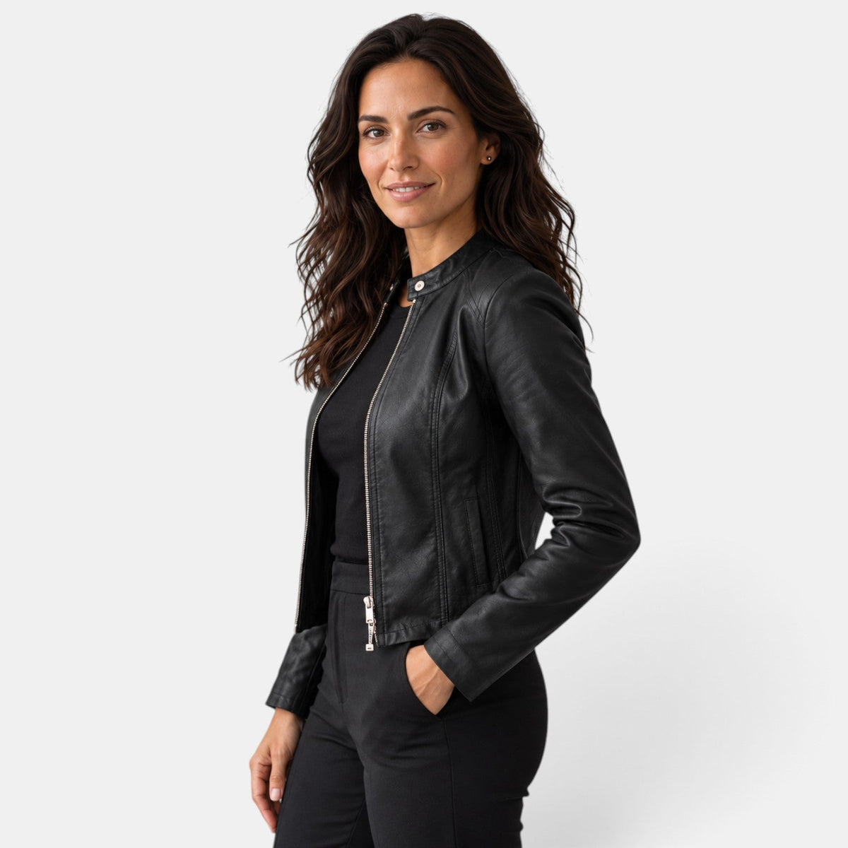Chaqueta Americana Mujer Efecto Piel