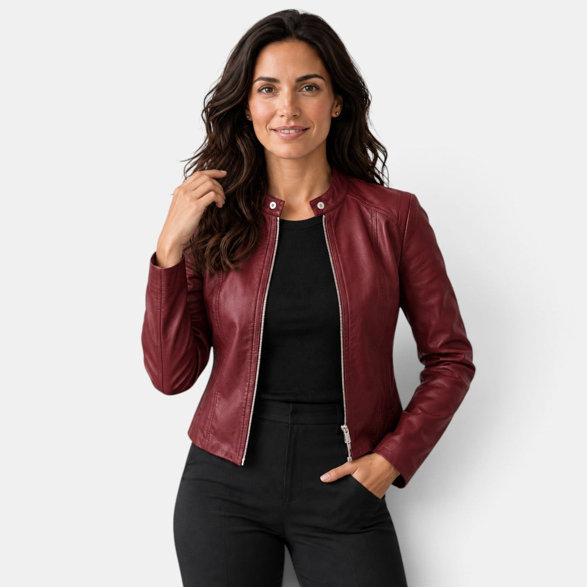 Chaqueta Americana Mujer Efecto Piel