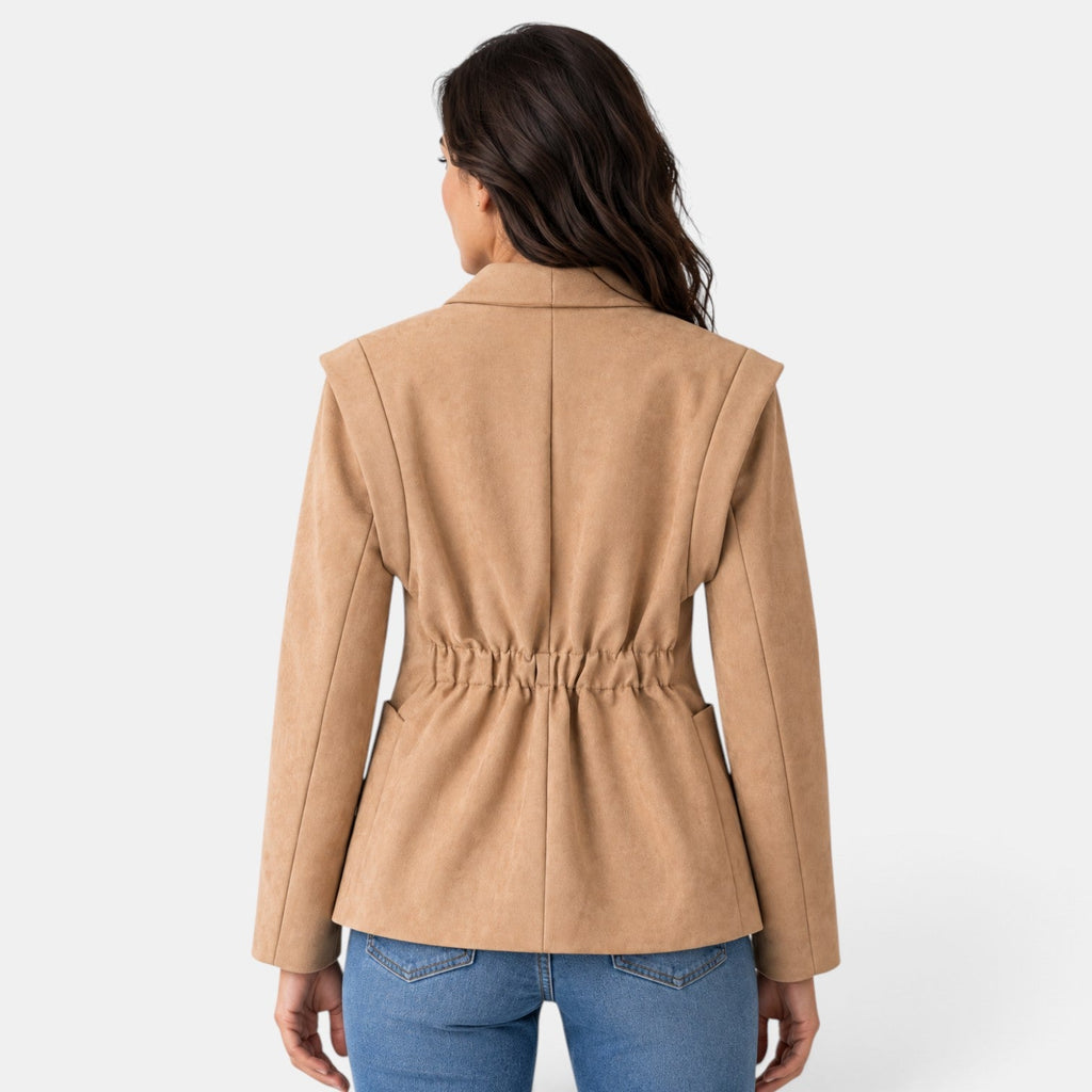 Chaqueta Ante Mujer Retro con Solapas