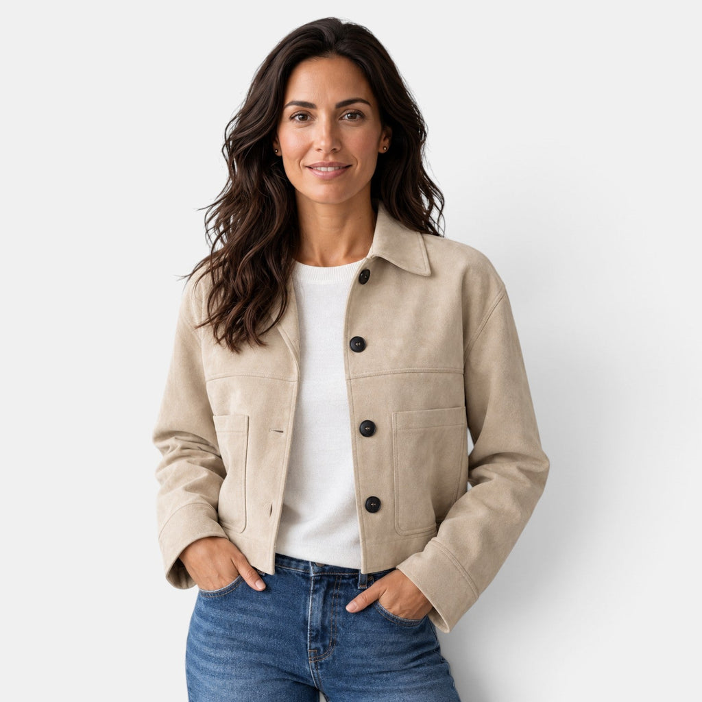 Chaqueta Ante Mujer Corta Otoño Invierno