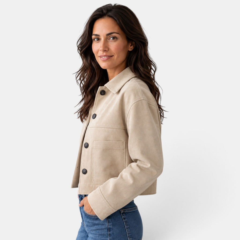 Chaqueta Ante Mujer Corta Otoño Invierno