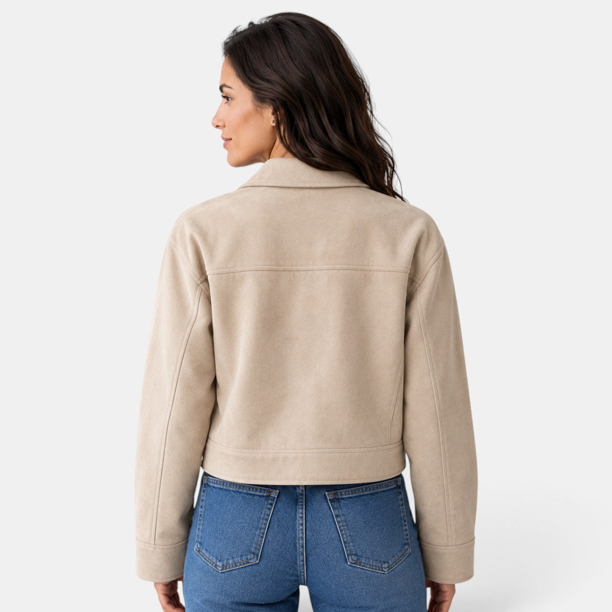 Chaqueta Ante Mujer Corta Otoño Invierno