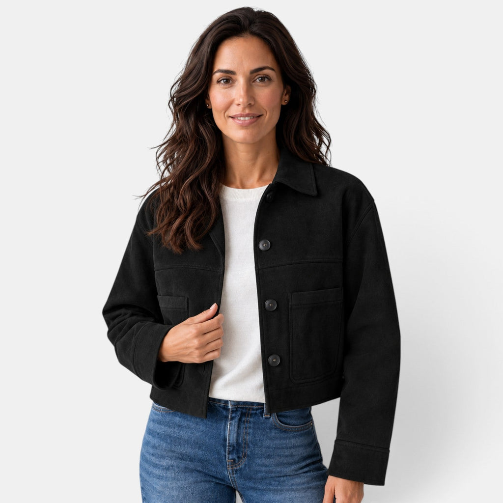 Chaqueta Ante Mujer Corta Otoño Invierno