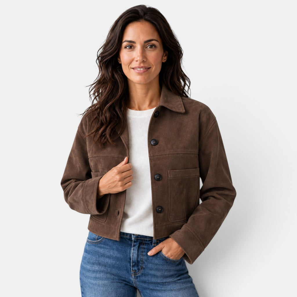 Chaqueta Ante Mujer Corta Otoño Invierno