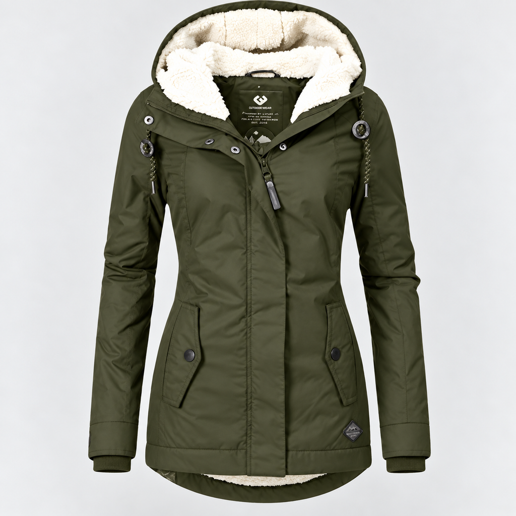 Parka Mujer Impermeable con Forro Borreguito