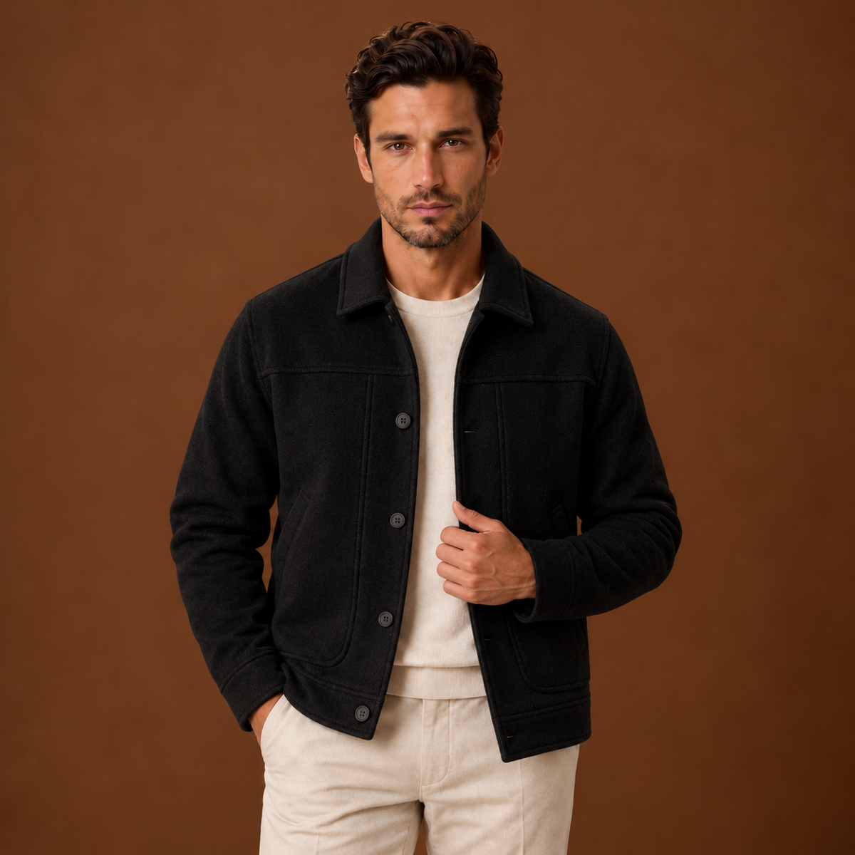 Chaqueta Casual Hombre con Botones