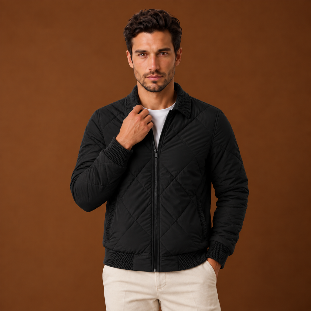 Chaqueta Bomber Hombre Casual con Cremallera