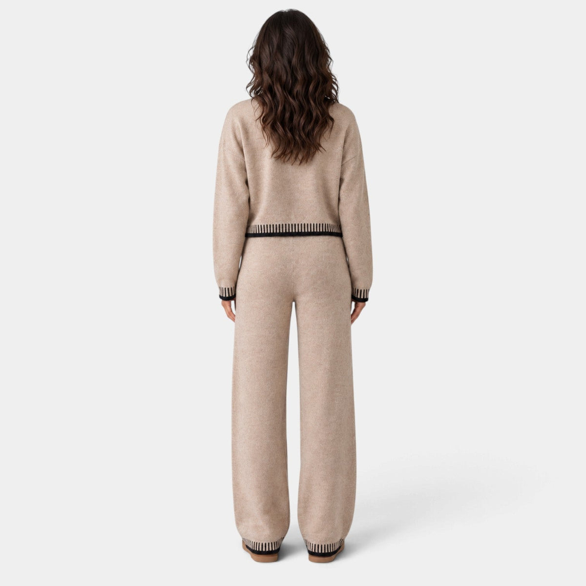 Conjunto Mujer de Punto con Ribete Contraste