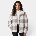 Chaqueta Mujer de Cuadros Afelpada para Otoño e Invierno