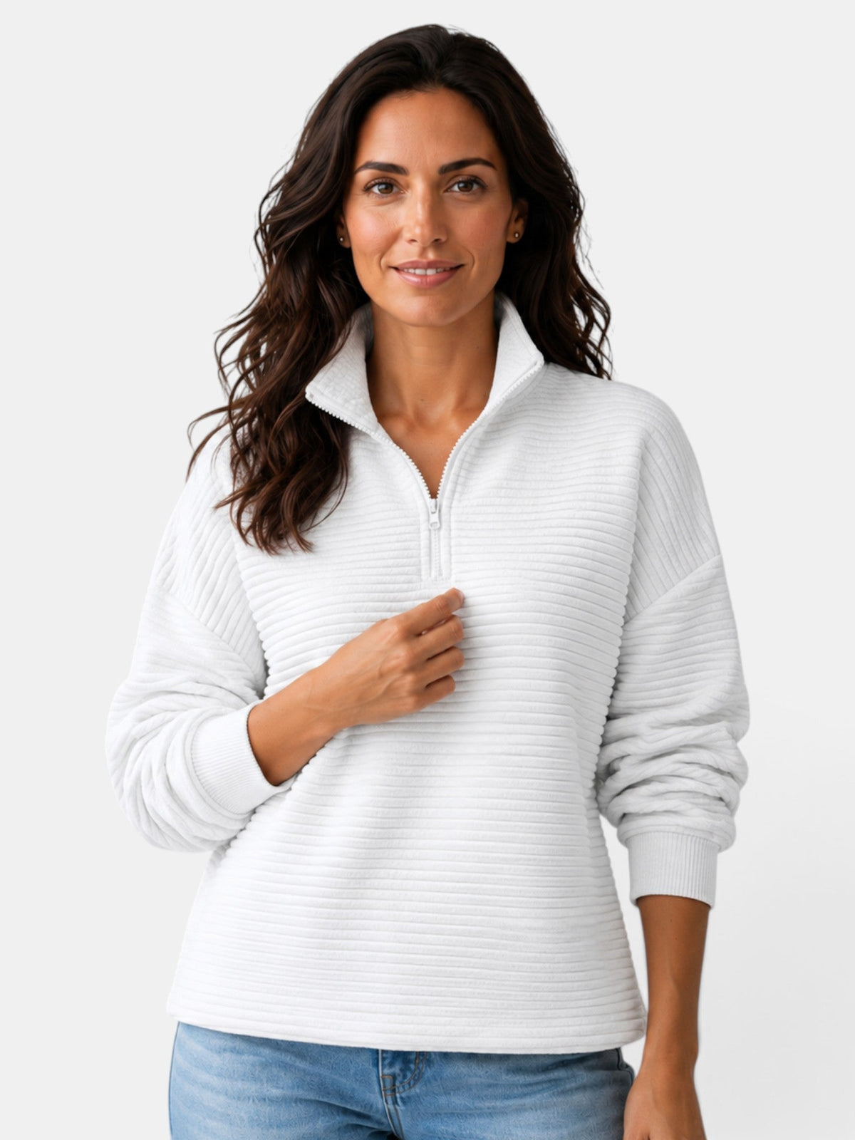 Suéter Mujer Cuello Alto Cremallera