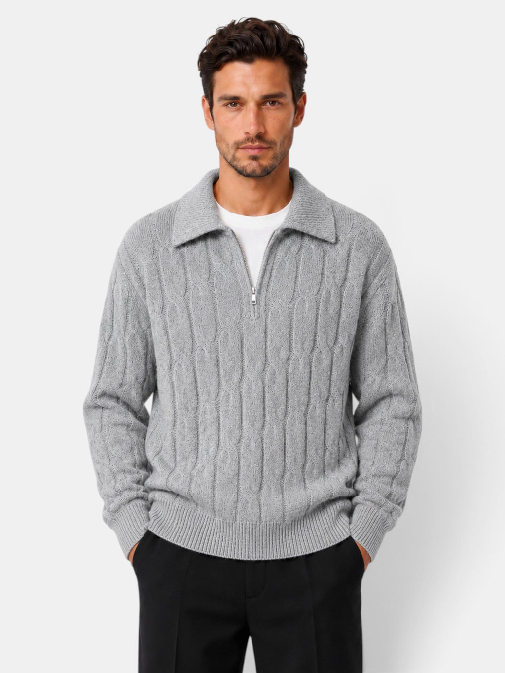 Suéter Hombre Cuello Solapa Holgado