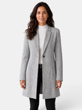 Abrigo Largo Mujer Jacquard Gris