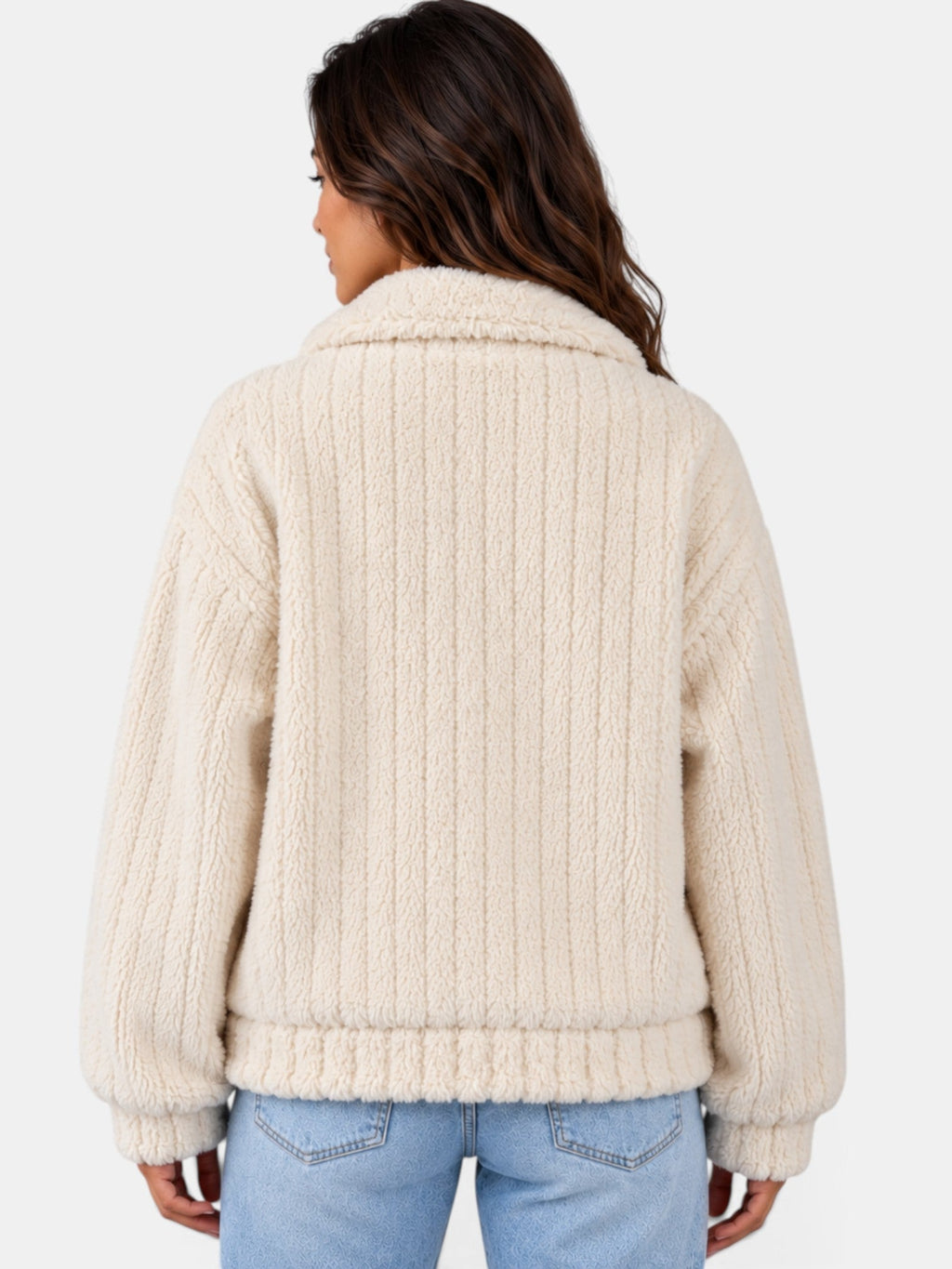 Chaqueta Mujer Teddy con Cuello