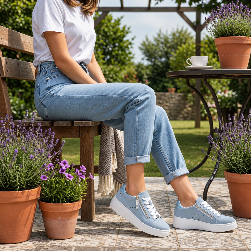 Zapatillas Mujer Azules Casual Cómodas