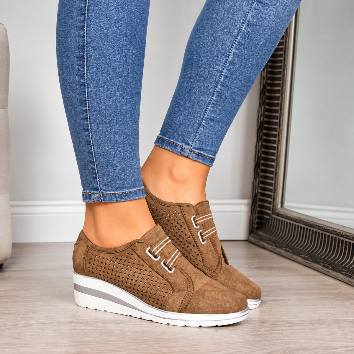 Zapatos Ortopédicos Mujer Cuña Cómodos