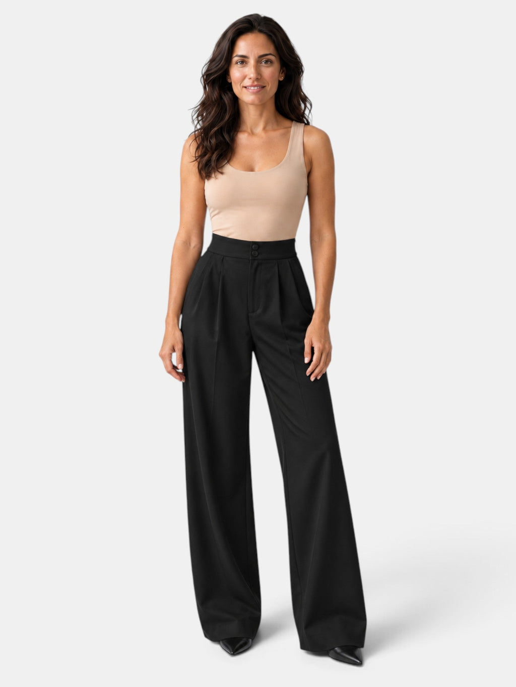 Pantalón Mujer Pierna Ancha Elástico