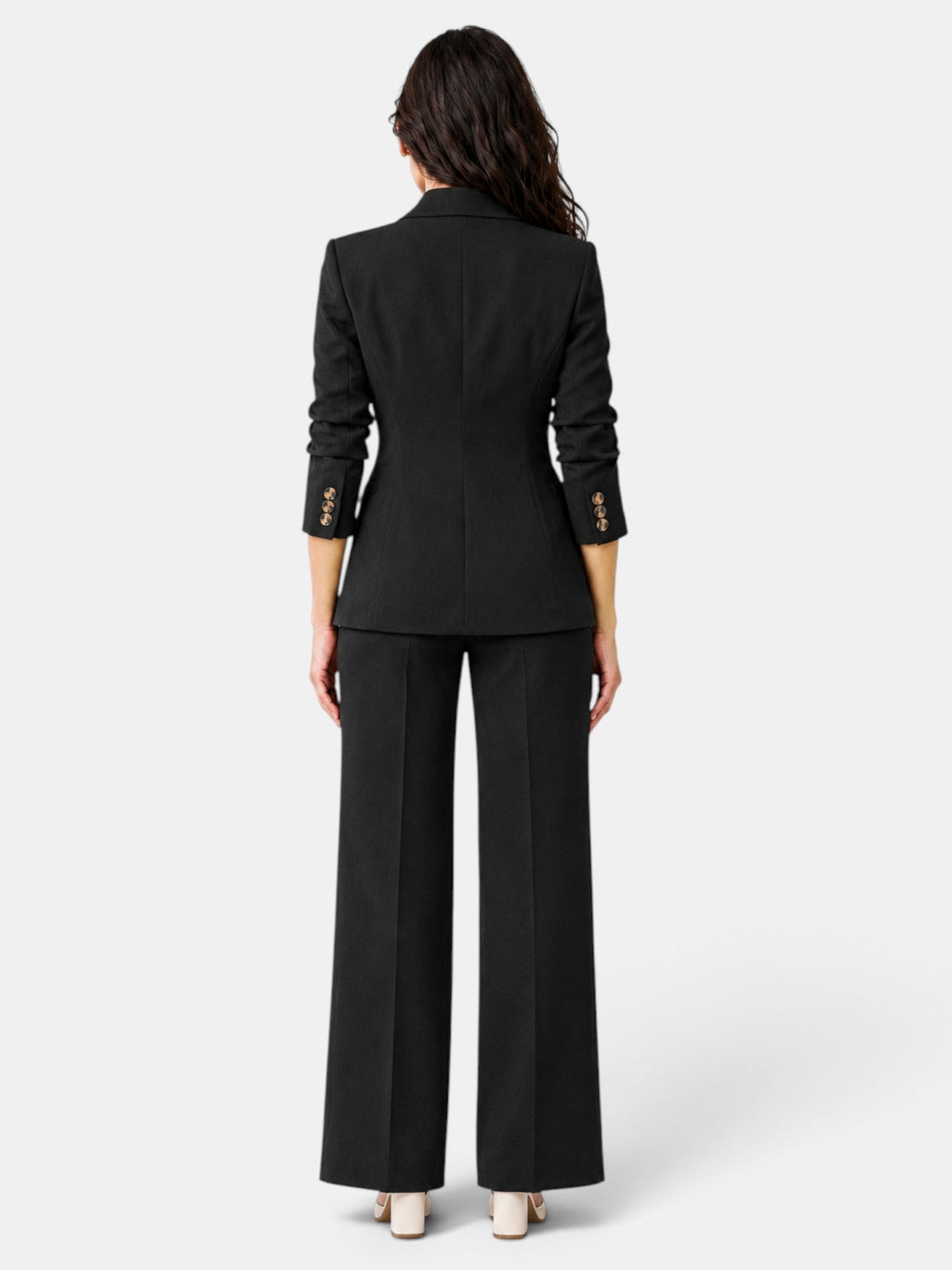 Traje Mujer Blazer Pantalón Ancho