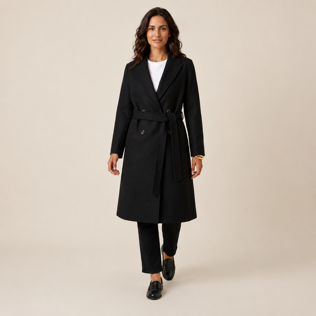 Abrigo Largo Mujer con Cinturón - Elegante Invierno