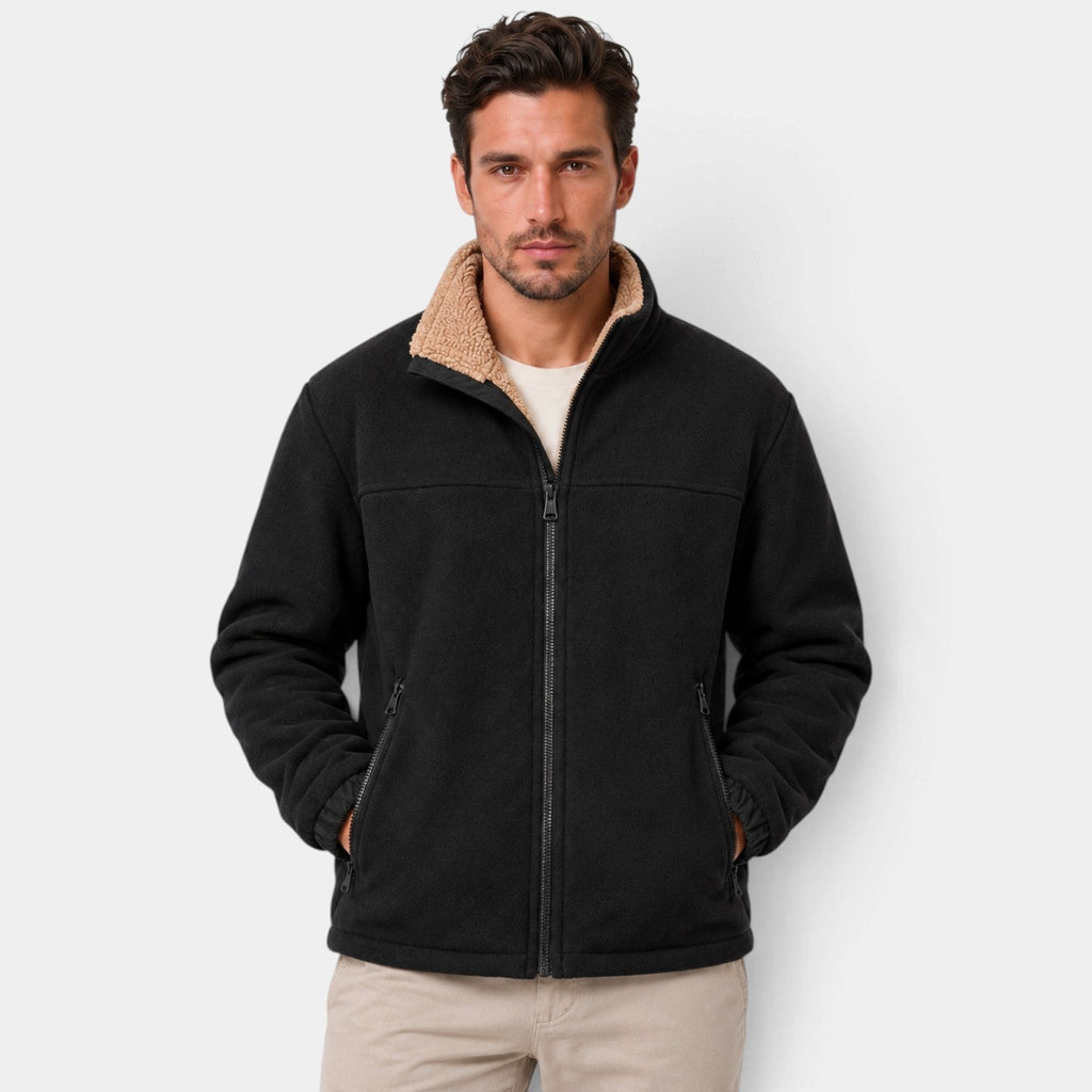 Chaqueta Hombre de Forro Polar con Sherpa y Cremallera Completa