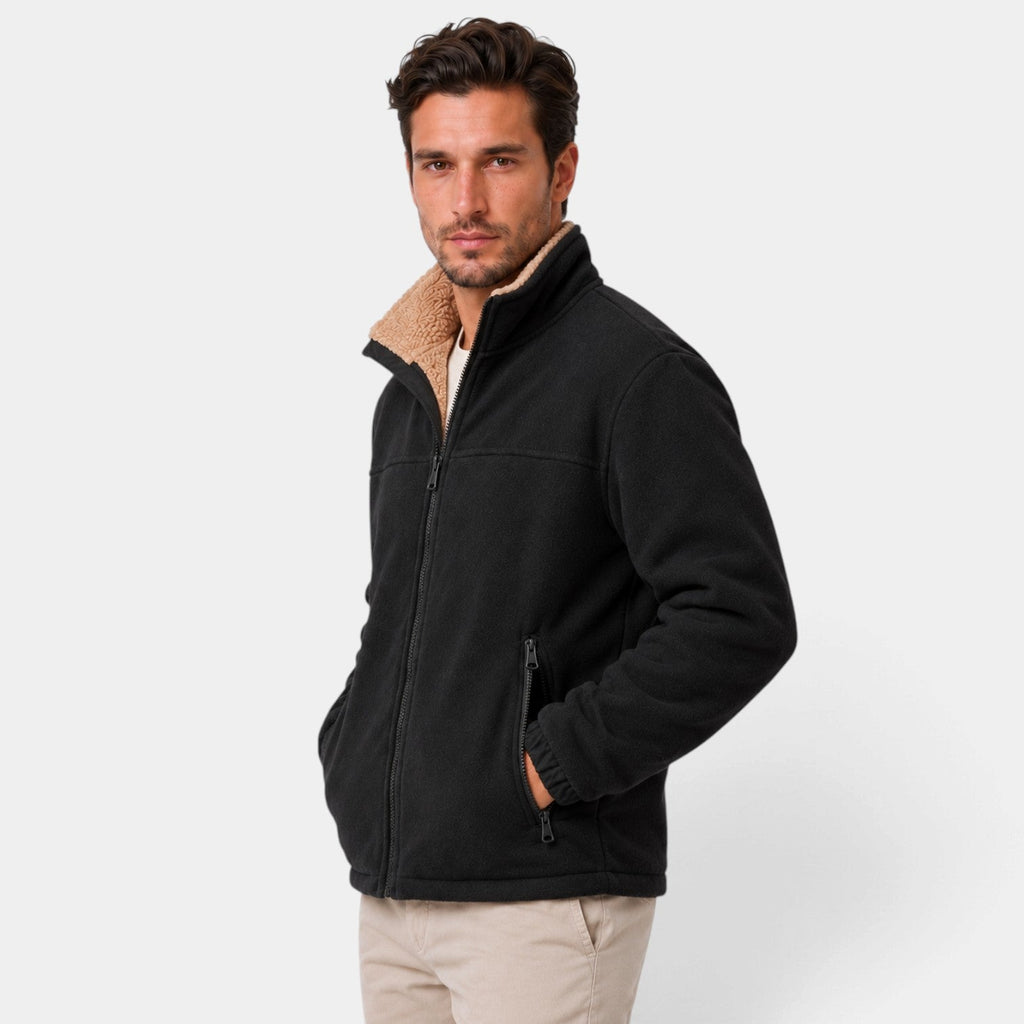 Chaqueta Hombre de Forro Polar con Sherpa y Cremallera Completa