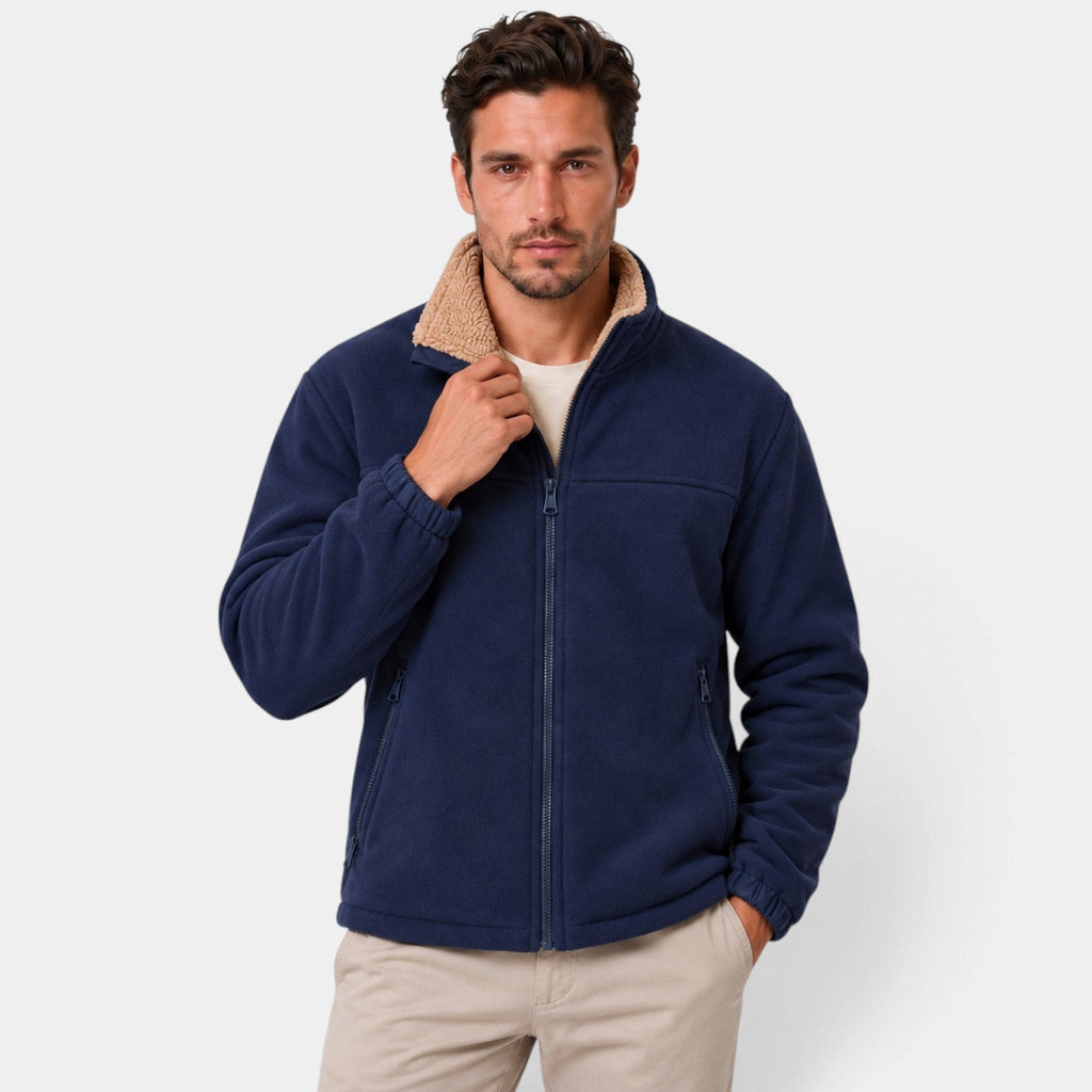 Chaqueta Hombre de Forro Polar con Sherpa y Cremallera Completa