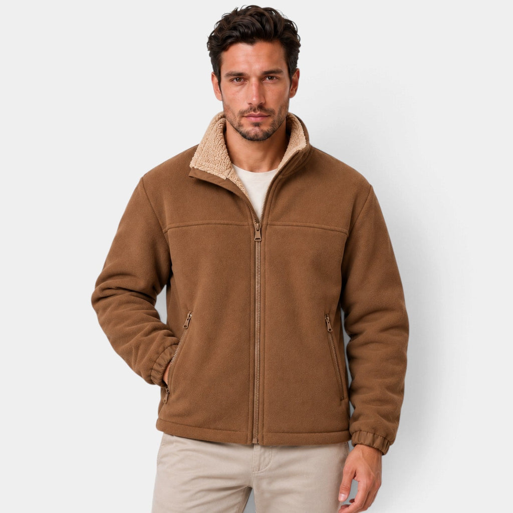 Chaqueta Hombre de Forro Polar con Sherpa y Cremallera Completa