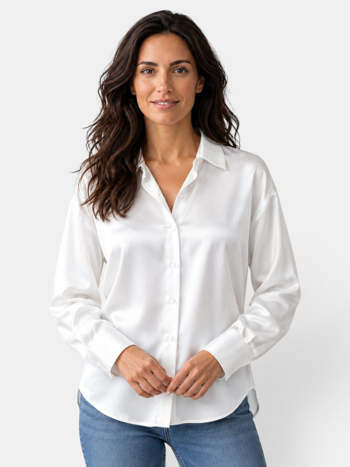 Camisa Mujer Seda Elegante Clásica