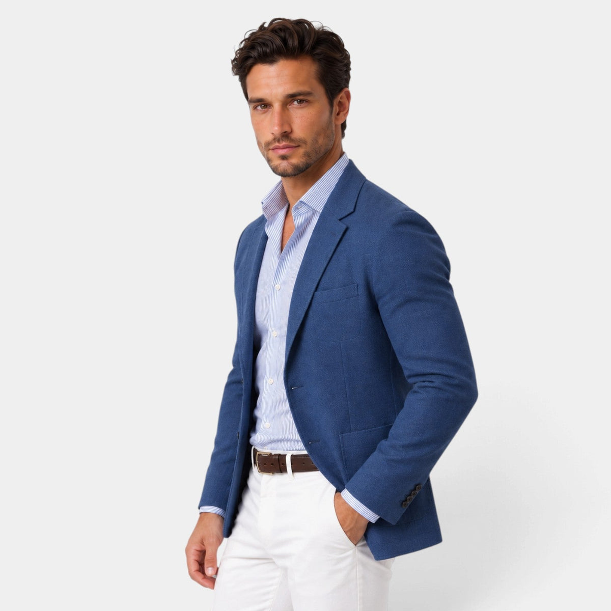 Blazer de Punto Flexible para Hombre Estilo Smart Casual