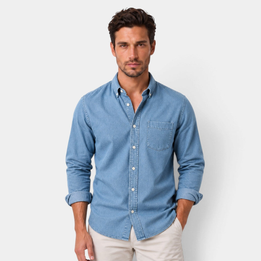 Camisa Casual para Hombre Corte Relajado Manga Larga