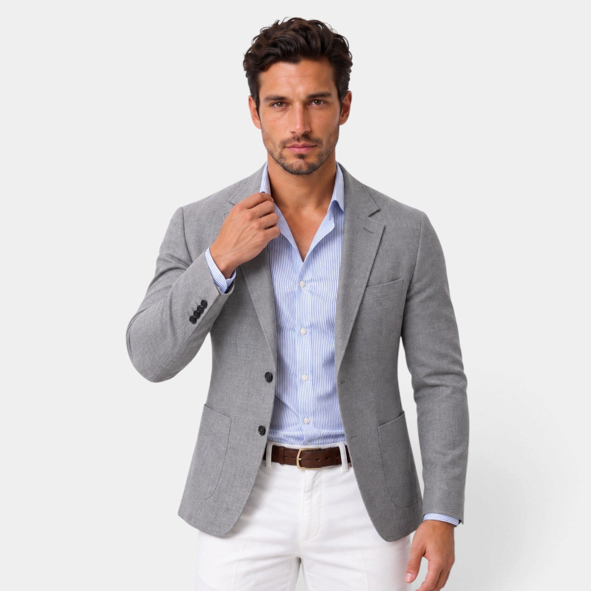 Blazer de Punto Flexible para Hombre Estilo Smart Casual