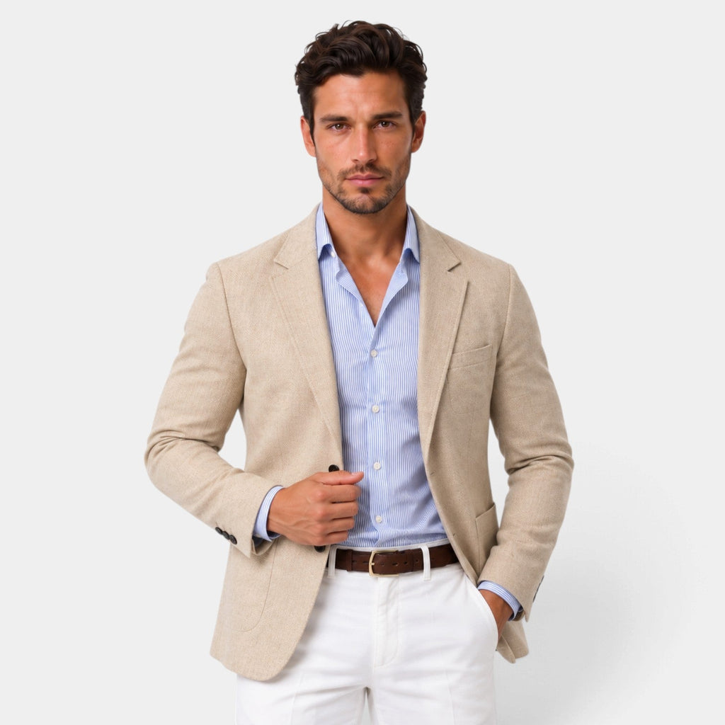 Blazer de Punto Flexible para Hombre Estilo Smart Casual