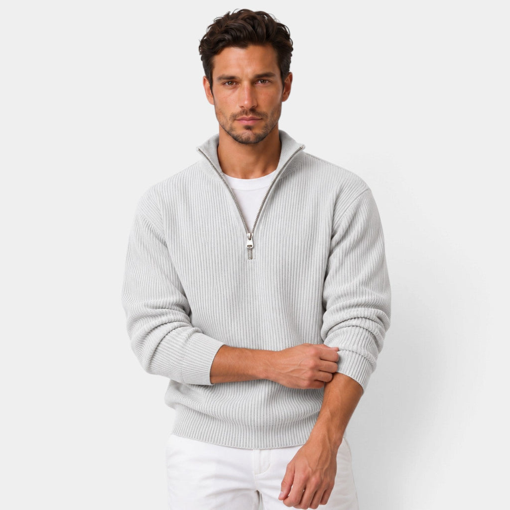 Jersey de Pana con Cremallera Ajustado para Hombre