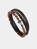 Heritage Cross Leather Bracelet