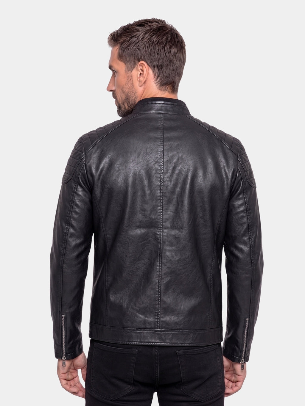 Chaqueta de Cuero Cruzado – Cruz & Corona