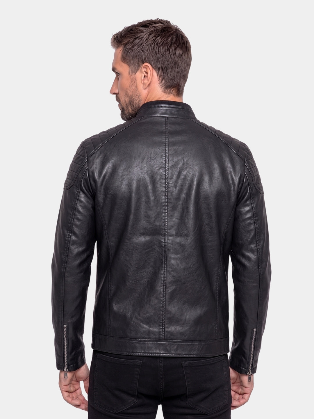 Chaqueta de Cuero Cruzado – Cruz & Corona