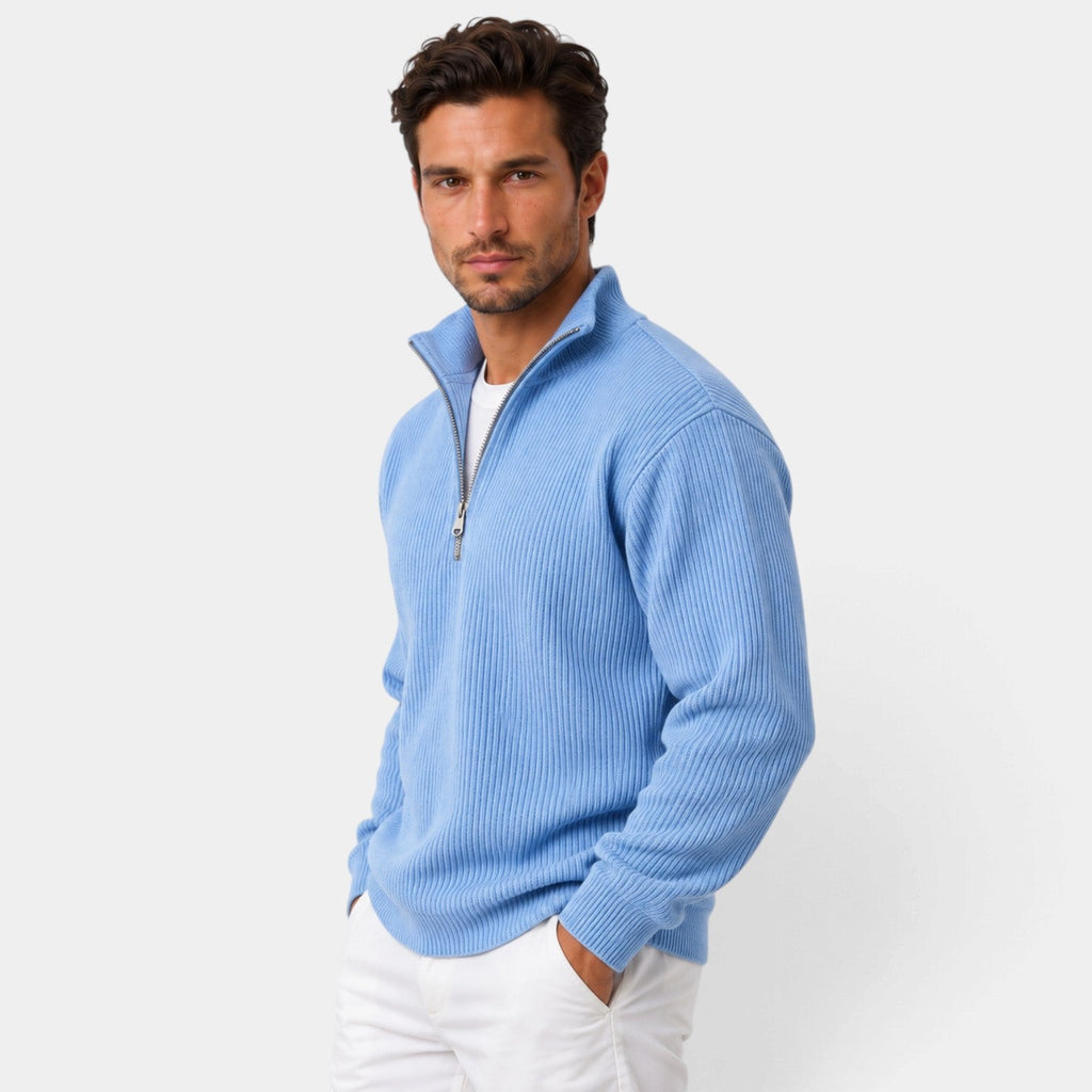 Jersey de Pana con Cremallera Ajustado para Hombre