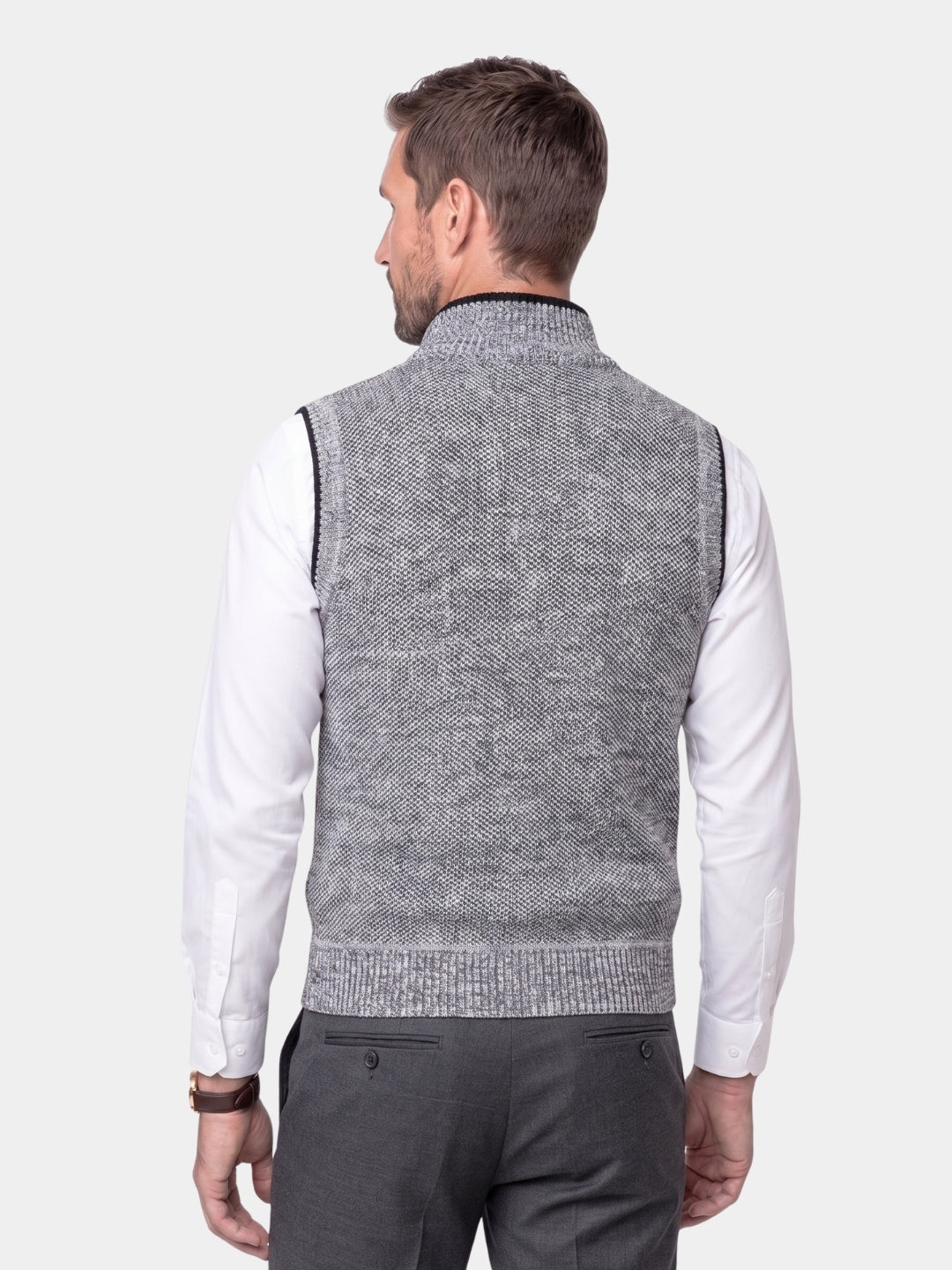 Chaleco de Suéter Elegante con Cremallera Completa - Cross & Crown