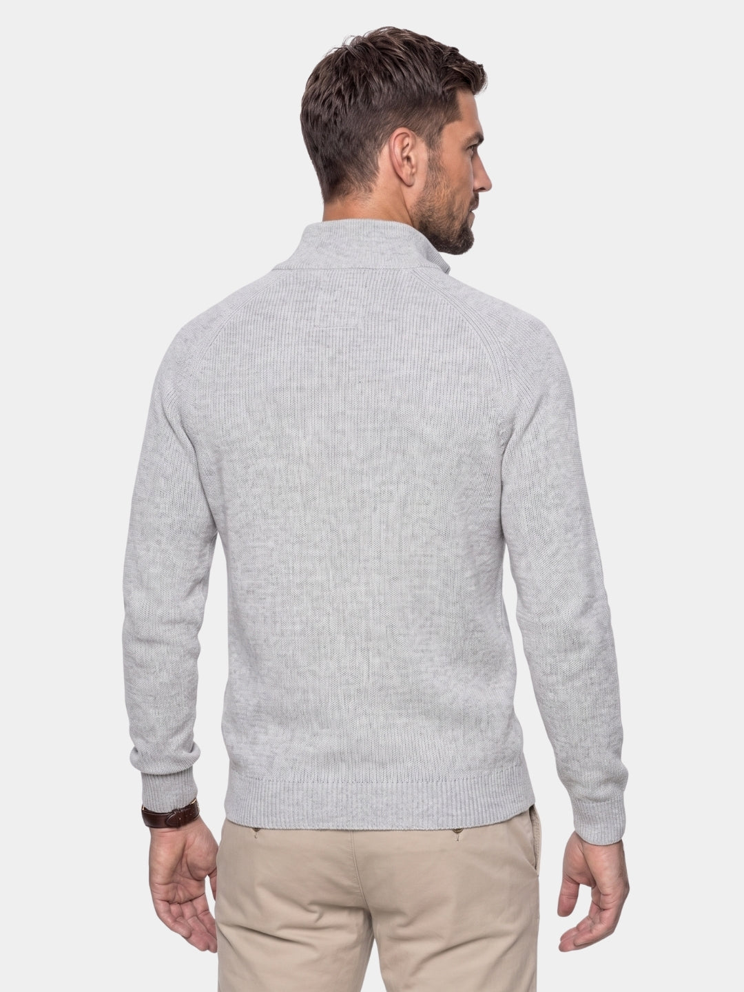 Suéter Elegante con Cremallera de Cuarto - Cross & Crown