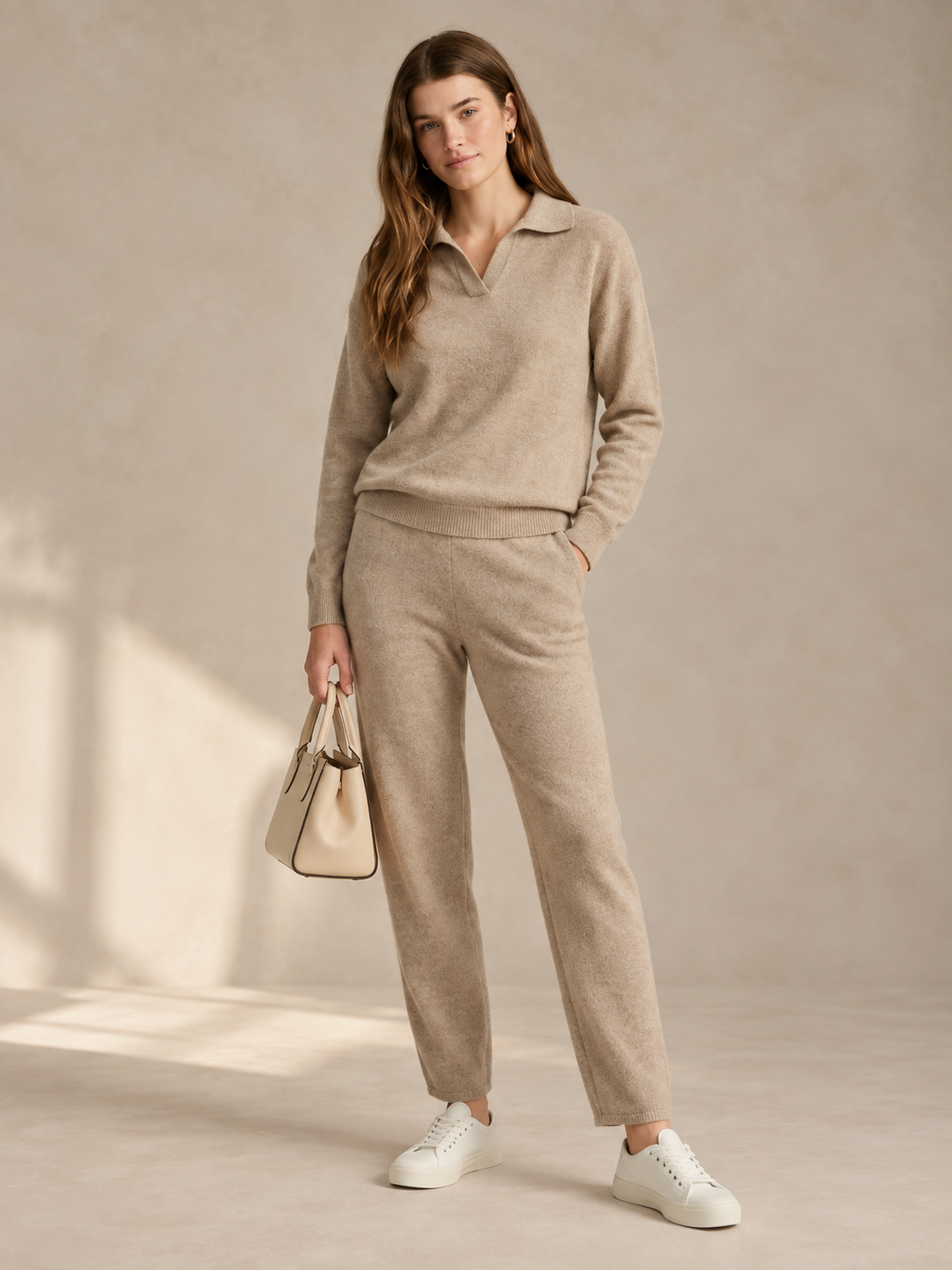 Conjunto Mujer de Punto Polo con Pantalón Harén