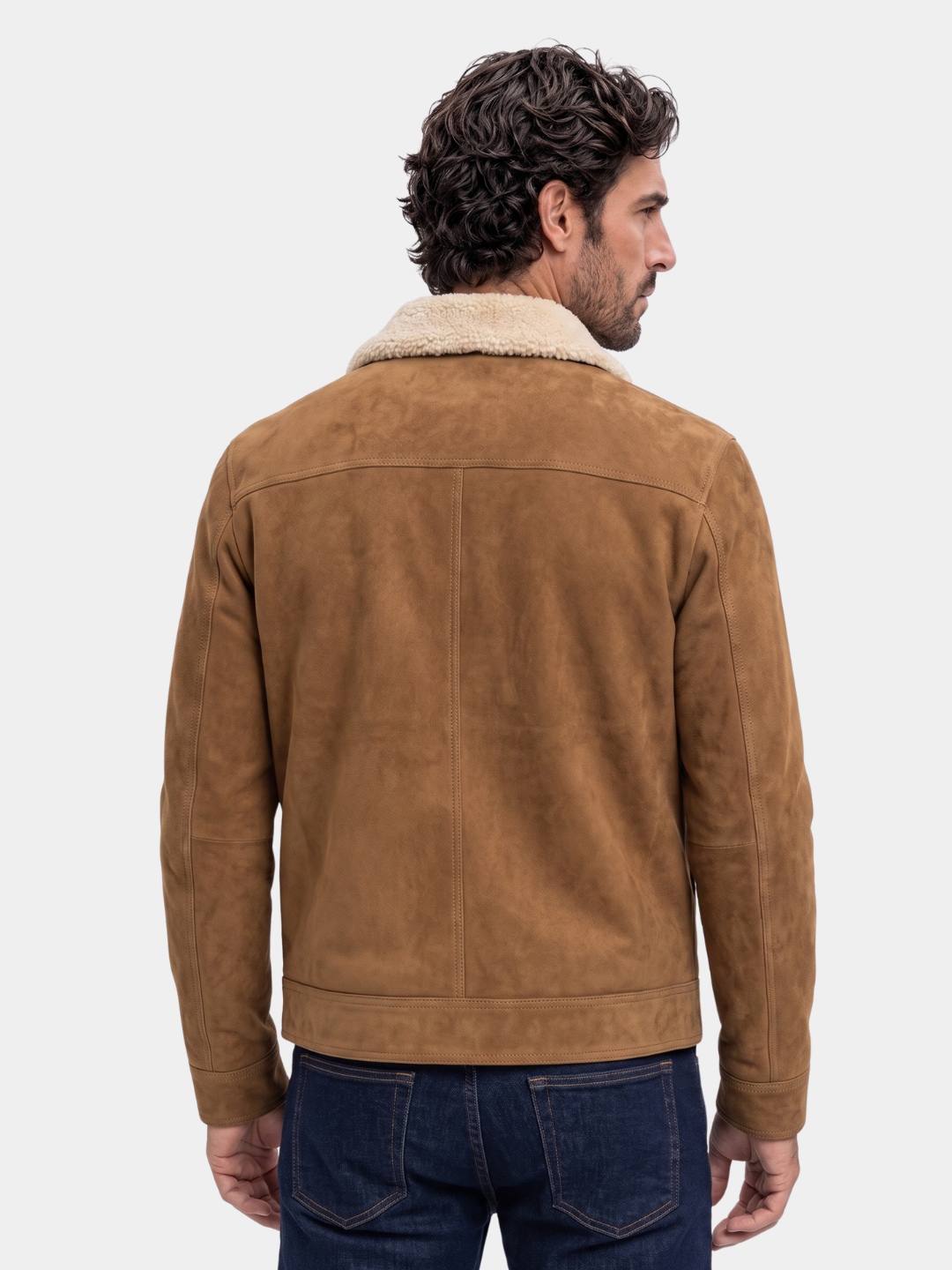 Chaqueta de Suede de Forro Polar Esencial - Cross & Crown
