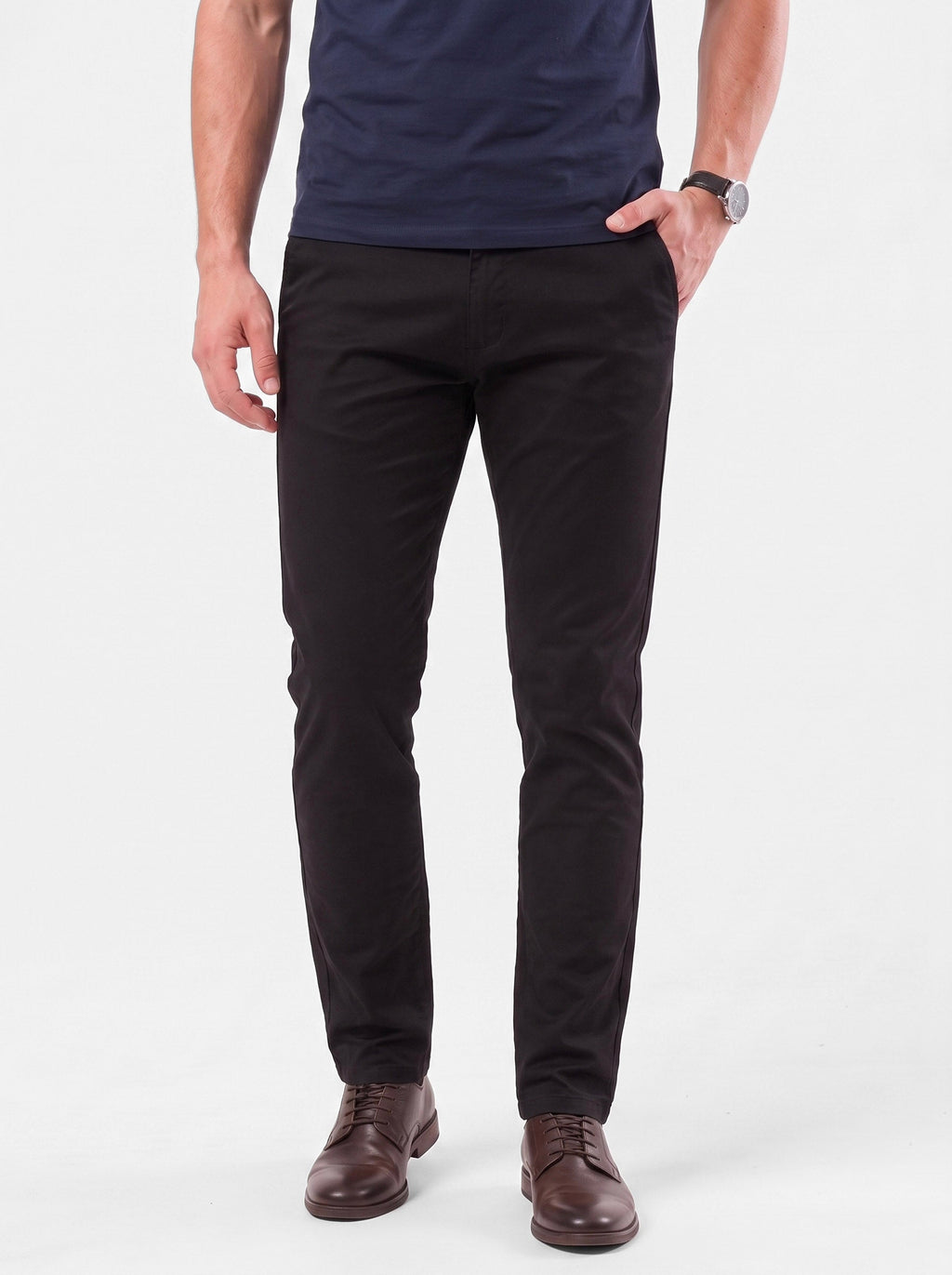 Pantalones Rectos Slim Fit Esenciales - Cross & Crown