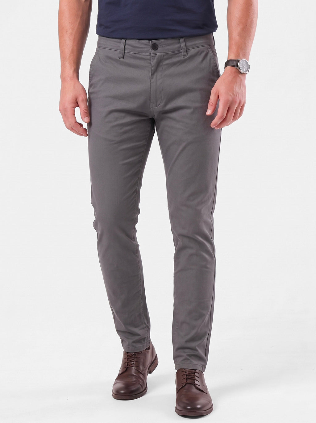 Pantalones Rectos Slim Fit Esenciales - Cross & Crown