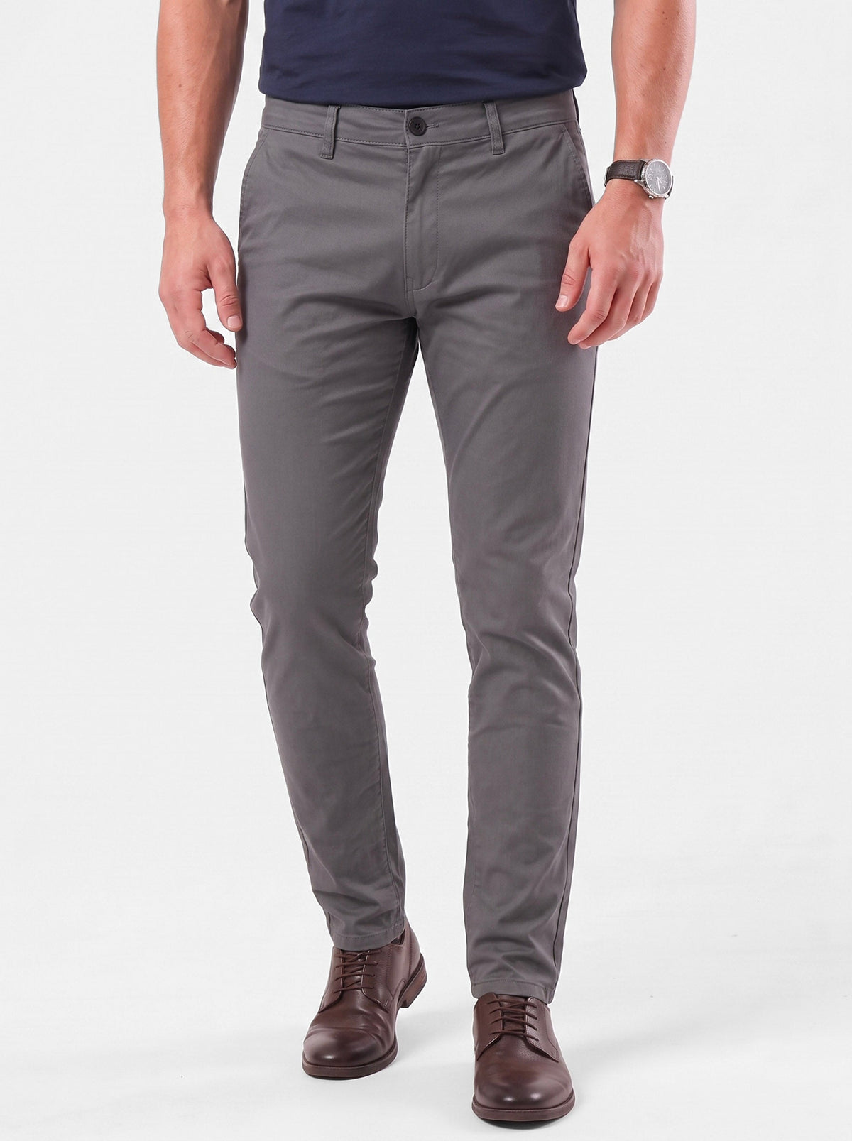 Pantalones Rectos Slim Fit Esenciales - Cross & Crown