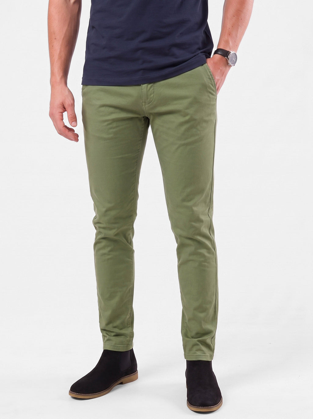 Pantalones Rectos Slim Fit Esenciales - Cross & Crown