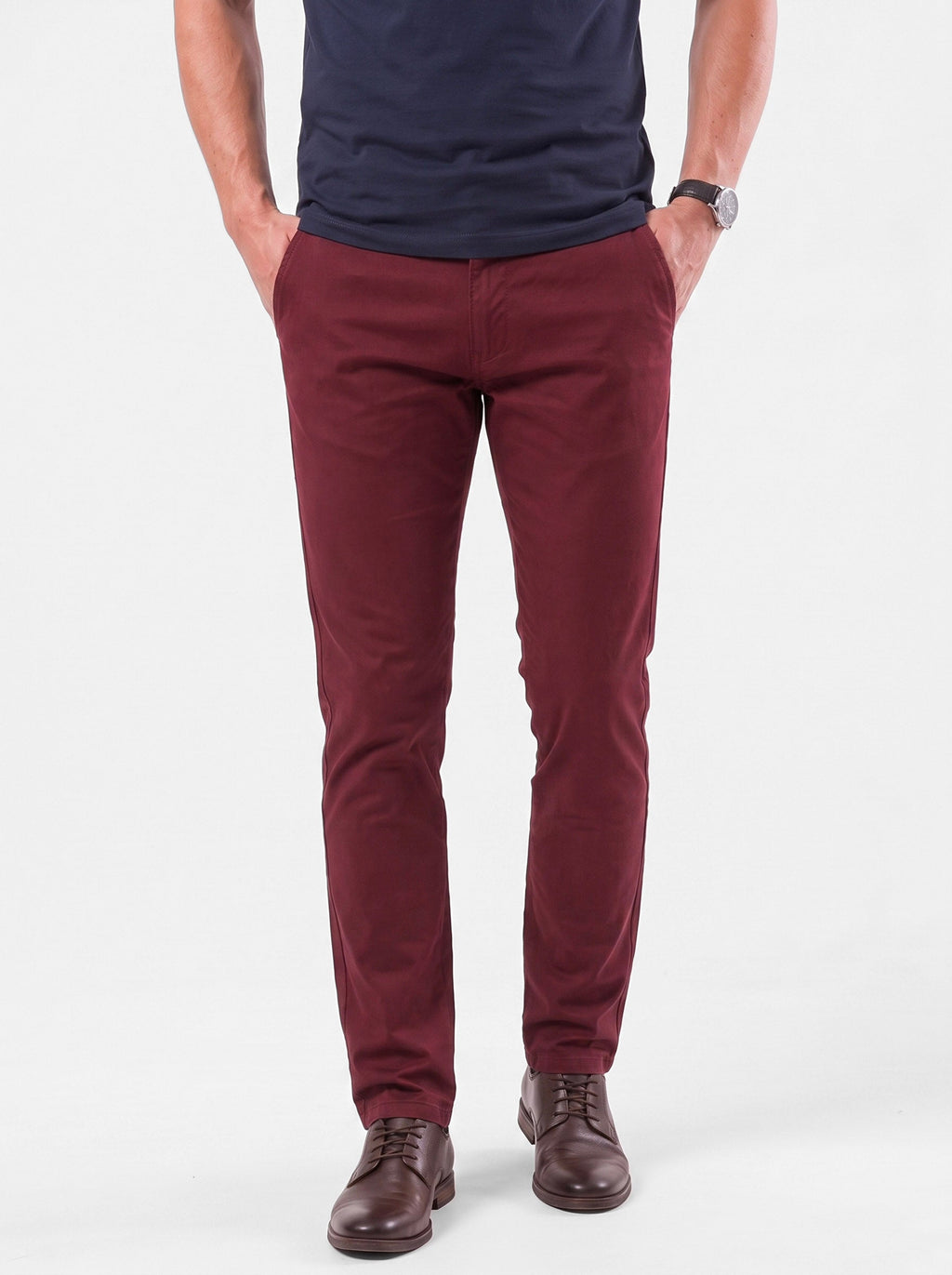 Pantalones Rectos Slim Fit Esenciales - Cross & Crown