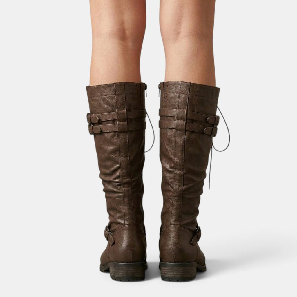 Botas Mujer Combat con Hebillas