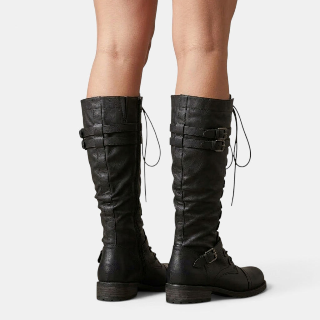 Botas Mujer Combat con Hebillas