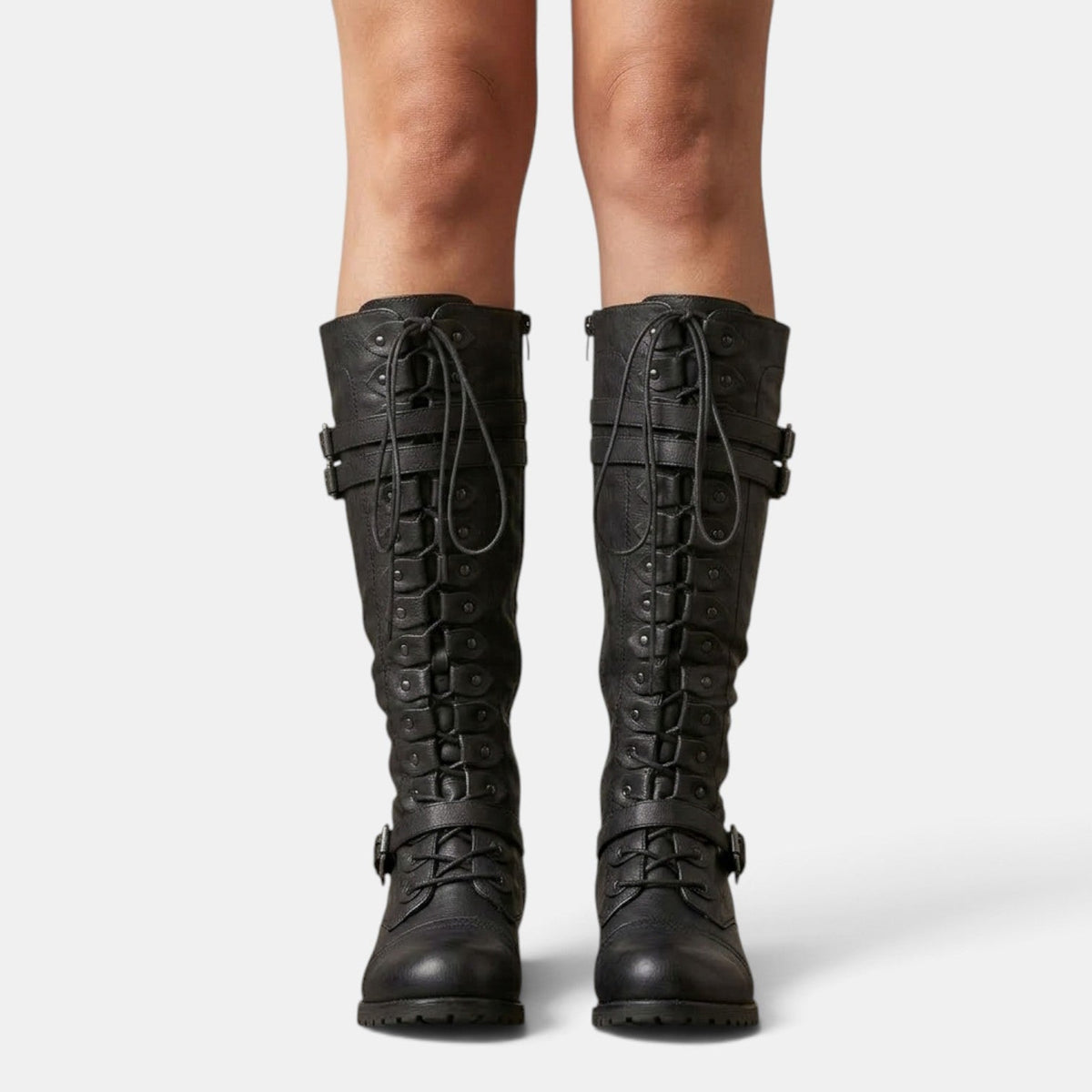 Botas Mujer Combat con Hebillas